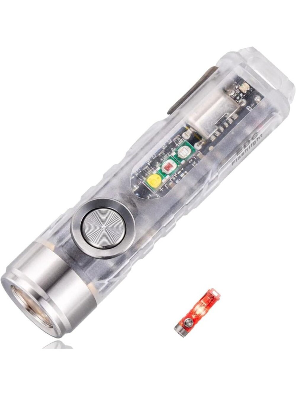 Compact Keychain Flashlight 650 Lumens, USB-C Rechargeable, Bright LED Light
